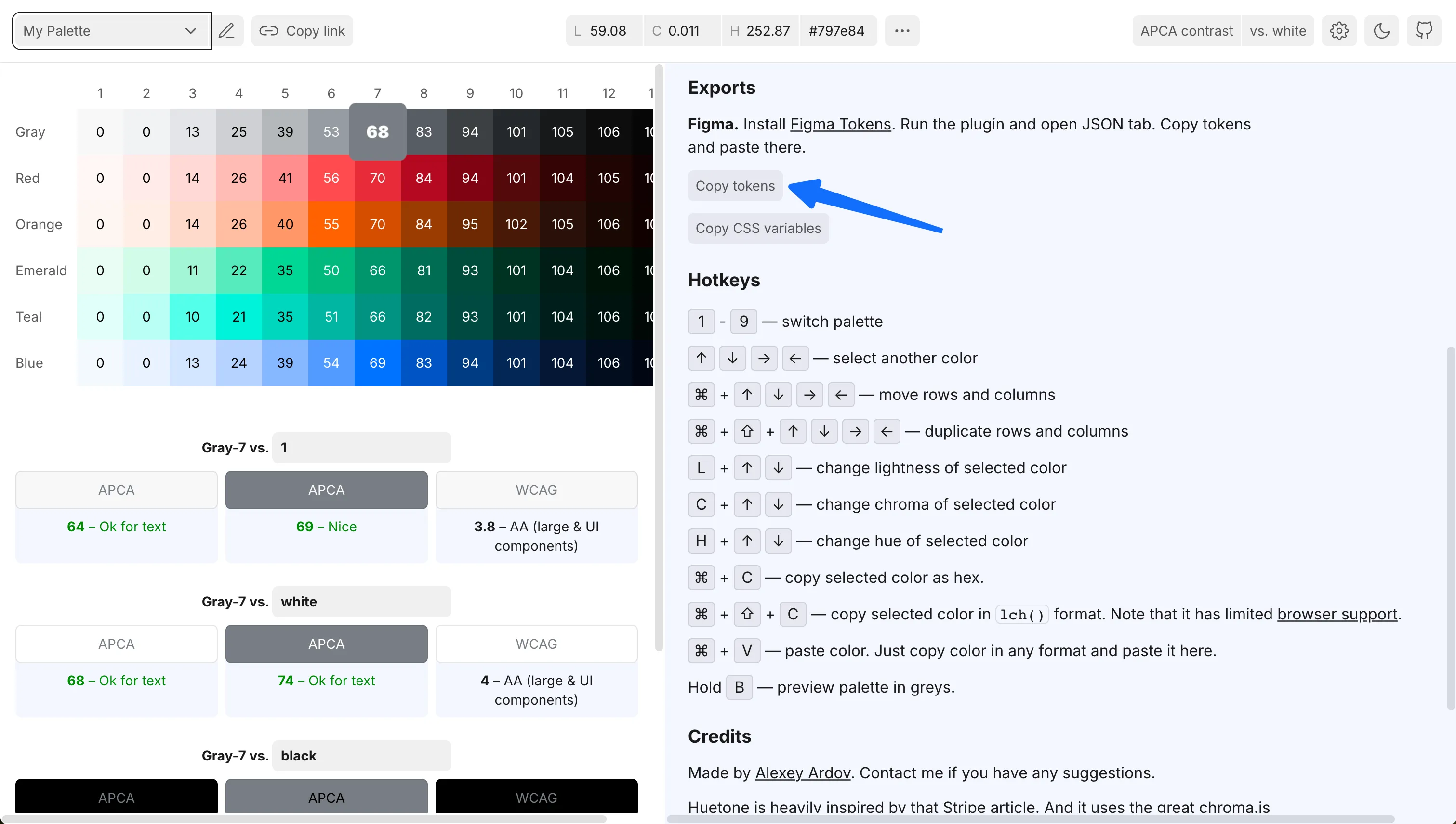 Export Tokens